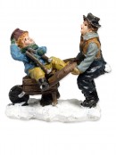 Traditional Polyresin Town Scene Figurines - 12 Pieces