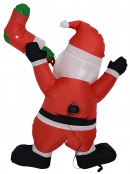 Hanging Upside Santa With Sock Illuminated Christmas Inflatable Display - 1.1m