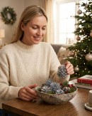 Natural Large Silver Glittered Pinecones | 200g