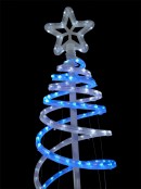 Blue & Cool White LED Rope Light 3D Spiral Outdoor Christmas Tree - 1.8m