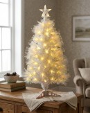 90cm Iridescent Glow Pine Warm White Dynamic LED Fibre Optic Tree | 80 Tips
