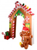 Gingerbread Arch & Cookie Man Illuminated Christmas Inflatable Display - 3m