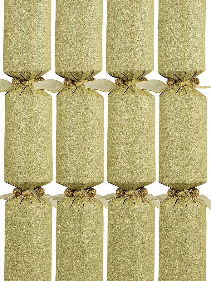 25x Luxury Champagne Gold Glitter Christmas Bon Bons (Crackers) | 34cm