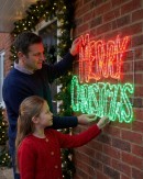 94cm Red Green & Cool White LED Merry Christmas Motif With Twinkle Effect