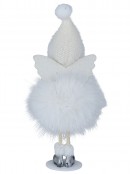 Whimsical Frost Angel With Tall Winter Santa Hat Tabletop Figurine | 22cm