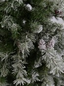 Slimline Flocked Christmas Tree with Pinecones - 1.8m