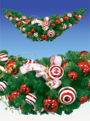 Deluxe Pre-decorated Red & White Design Swag Garland - 1.m