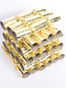 Shiny Gold With White Christmas Text & Snowflakes Bon Bons - 50 x 30cm
