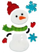 Two Winter Snowman & Snowflakes Gel Window Cling Christmas Decoration - 20cm