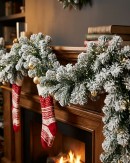 2.7m Dawn White Moderately Flocked Spruce Christmas Garland | 180 Tips