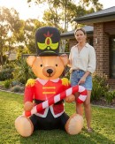 1.6m Teddy Bear Soldier With Candy Cane | LED Outdoor Inflatable