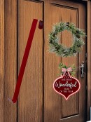 Assorted 36cm Red & Green Reusable Metal Christmas Wreath Hook