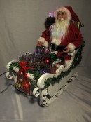 Santa In Sleigh With Deer Fibre Optic Musical Animation - 85cm