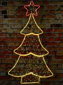 98cm Warm White Neon & String LED Christmas Tree With Red Star Light Display