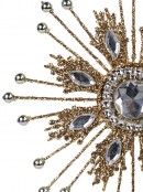 Gold Metal Jewellery Look Snowflake Christmas Tree Hanging Decoration - 14cm