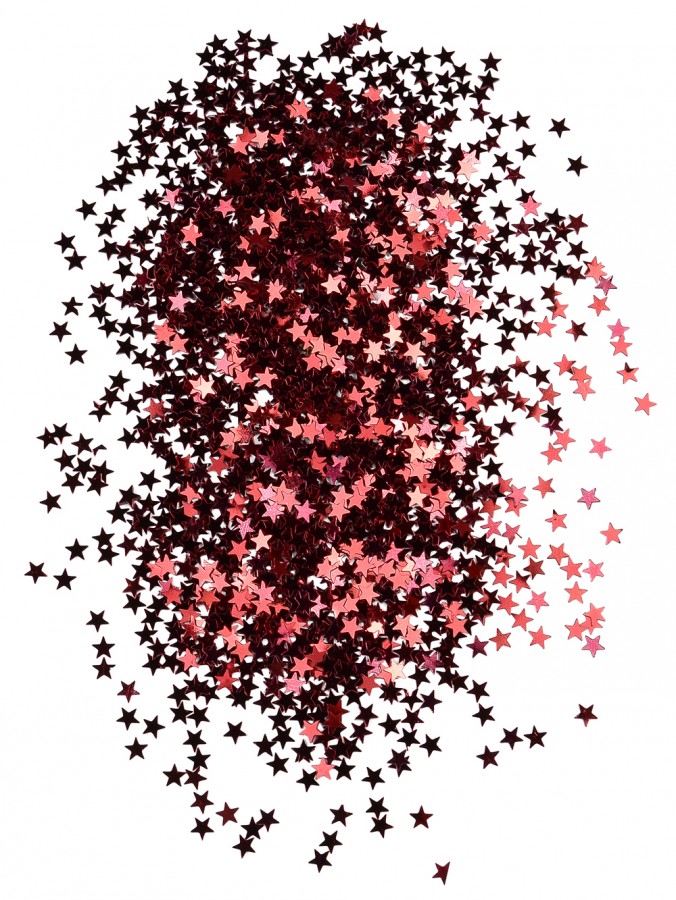 Shiny Red Star Shape Decorative Christmas Confetti - 40g