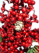 Vine Cone Tree Ornament With Red Berries - 40cm