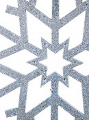 80cm Silver & Laser Reflective Sequins Large Display Snowflake