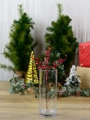 36cm Shiny Red Layered Sequins Curly Ribbon Spray Long Christmas Stem