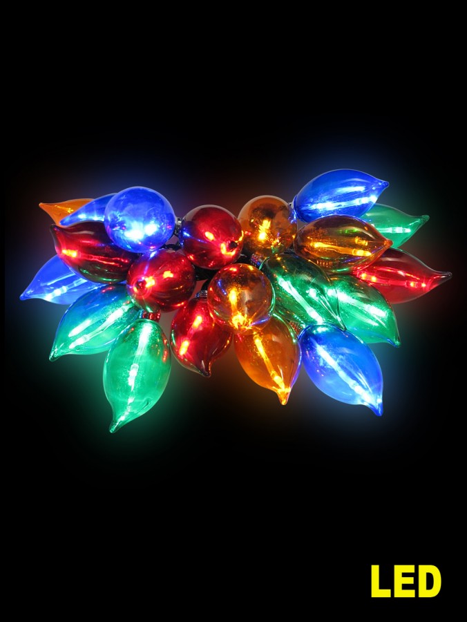20 Large Multi Colour Party LED String Lights - 3m