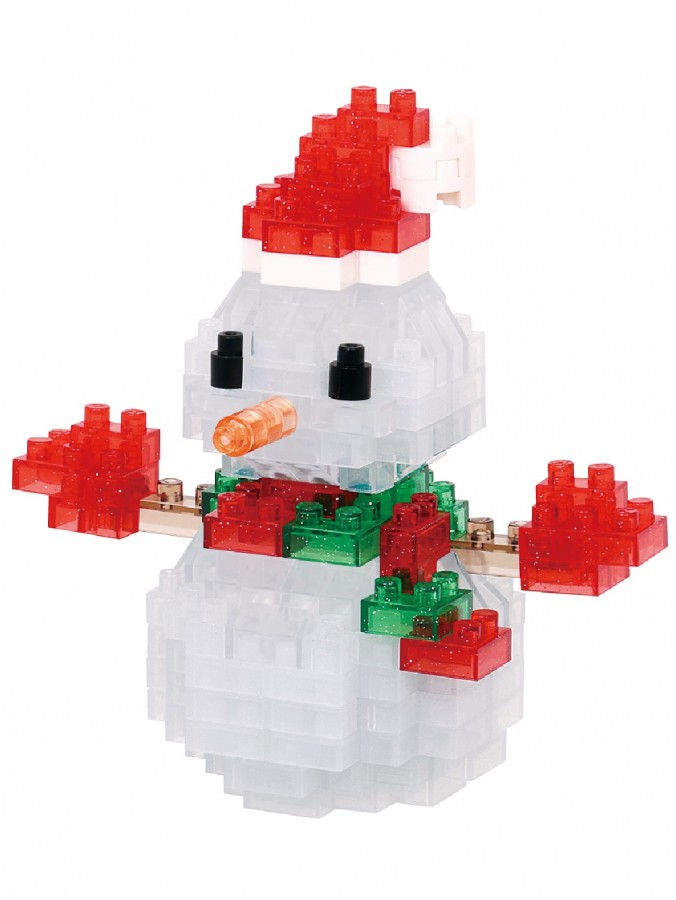 Nanoblocks Traditional Snowman With Hat Christmas Toy - NBC_368 160 Piece