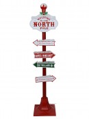 Welcome To The North Pole Indoor Light Christmas Directional Signpost - 1.5m