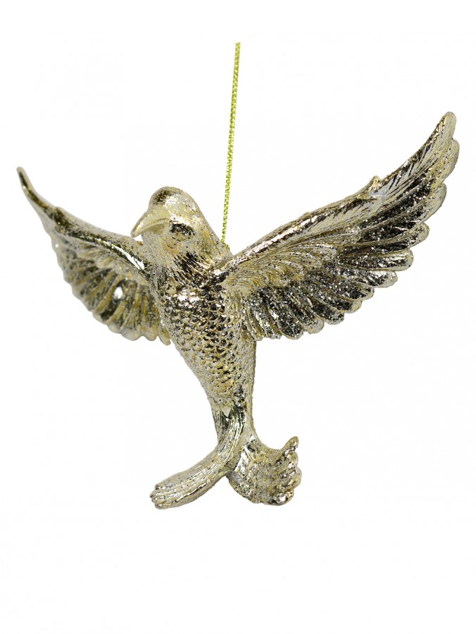 Champagne Hummingbird Hanging Ornament - 13cm