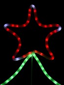 Christmas Tree with Star & Ball LED Rope Light Silhouette - 1.1m