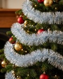 Premium 8ply Silver Metallic Fir Needle Christmas Tinsel Garland | 5m x 10cm