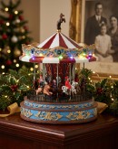 25cm Animated Musical Christmas Carousel With Multi Colour LED Illumination