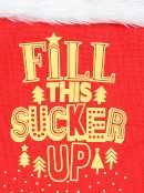 40cm Fill This Sucker Up Red Stocking With White Faux Fur Cuff