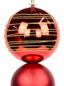 Metallic & Matte Red With Gold Glitter Large Finial Display Decoration - 45cm