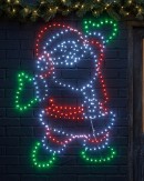 78cm Jolly Posing Santa On Black Frame Outdoor LED Light Display