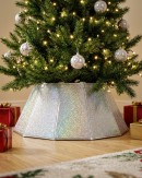 68cm Silver & Iridescent Glitter Prism Faceted Christmas Tree Collar