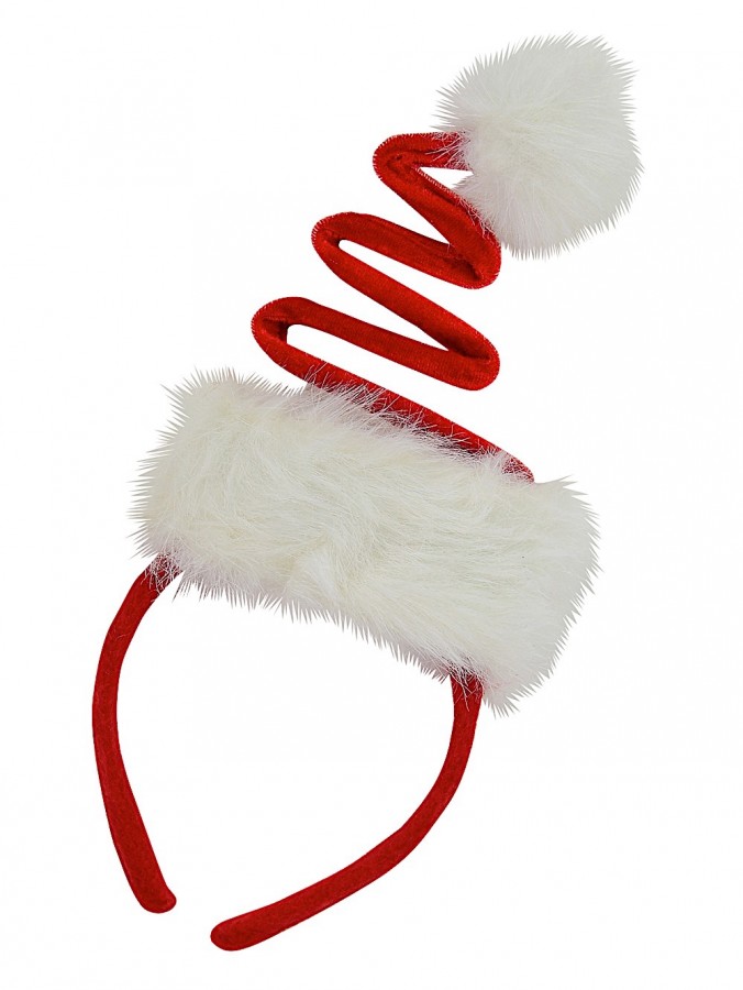 Red Spring Headband with White Trim & Cuff - 35cm