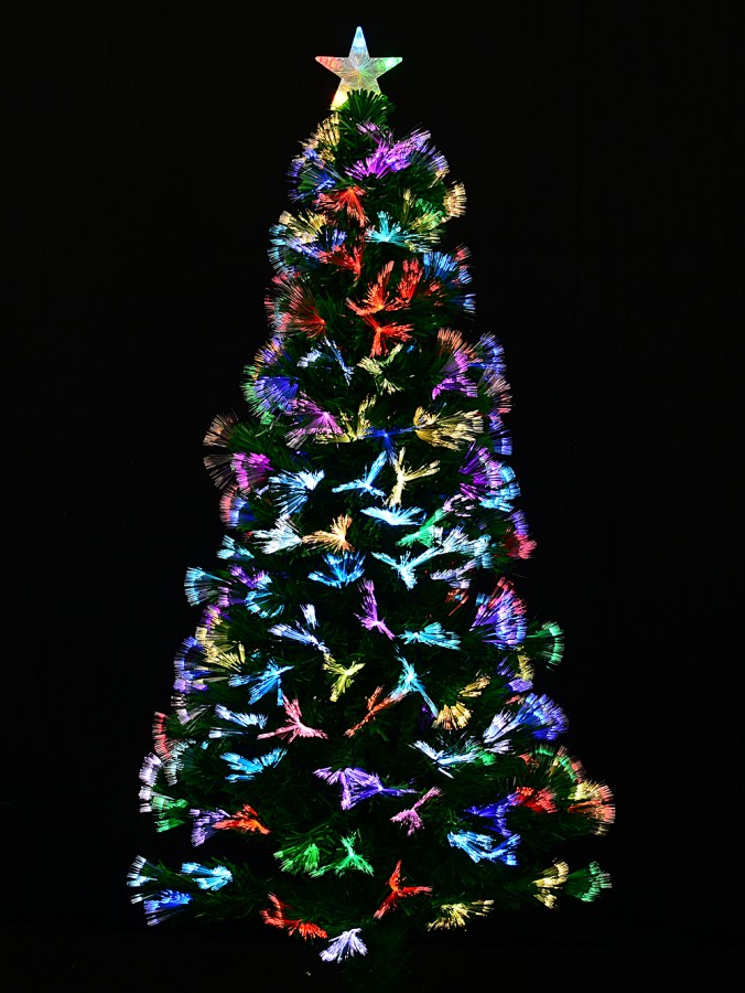 1.5m Vivid Multi Colour Dynamic LED Fibre Optic Christmas Tree With 185 Tips