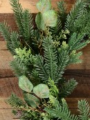 Natural Look PVC With Mixed Foliage & Pine Cones Christmas Wreath - 60cm