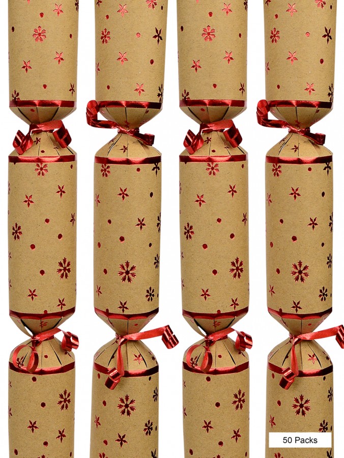 Snowflake & Star Design Craft Paper Christmas Cracker Bon Bons - 50 x 28cm