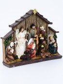 Nativity Of Jesus Full Bethlehem Stable Scene Resin Christmas Ornament - 25cm