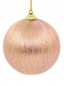 Spectacular Pink Christmas Baubles Decorated With Gold Silk Thread - 8 x 75mm