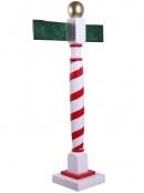 North Pole Signpost Resin Life Size Christmas Statue Decor Ornament - 1.8m