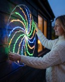 90cm Dynamic Spiral Pinwheel Multi Colour LED Outdoor String Light Display