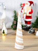 Rose Gold & White With Glitter & Sequins Conical Shape Table Top Tree - 43cm