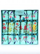 6x 29cm Native Flowers Print On Turquoise Christmas Cracker Bon Bons
