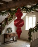 Apple Red Metallic & Glitter Swirl Tiered Large Display Finial | 59cm