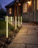12x LED Meteor Shower Path Lights - Rainbow Multi Colour Tubes | 50cm