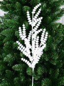64cm White Frost Flowers Look Spray Long Christmas Stem