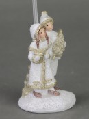 Pair of Children with Gifts, Hanging Ornament - 7cm