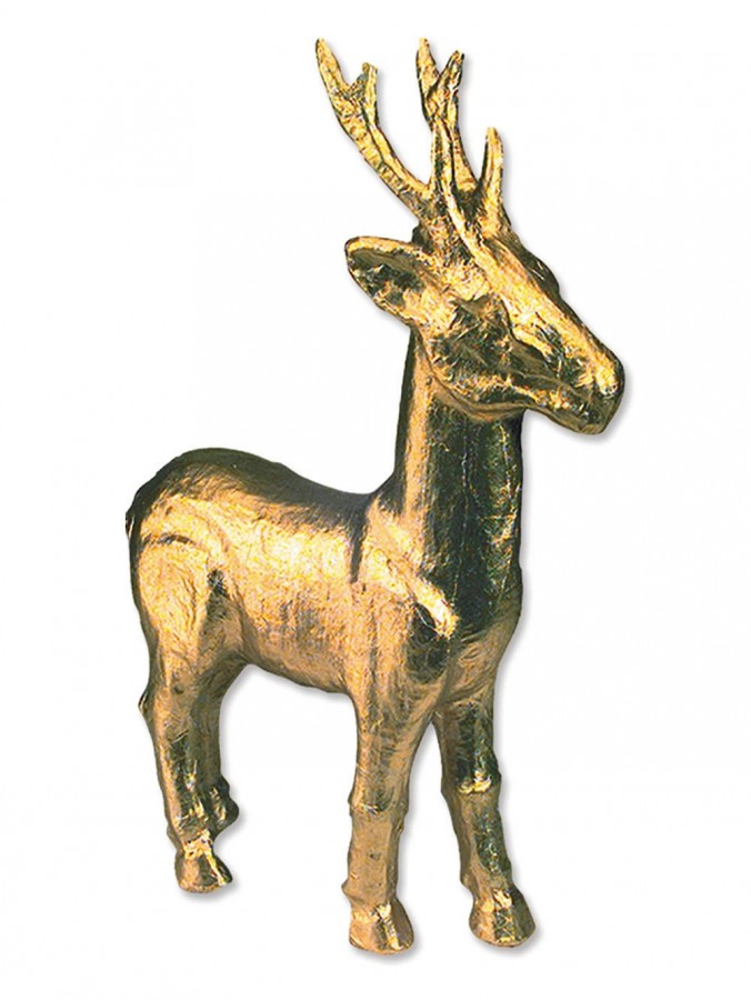 Paper Mache Gold Standing Reindeer - 62cm