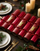 50x Tartan Deer Bust & Burgundy Christmas Bon Bons (Crackers) | 30cm